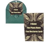 Tarjeta de agradecimiento con sobres, tarjetas de felicitación de 4 x 6 pulgadas, con texto en inglés "I Know The Plans Have You Declares Lord All Occasion Note Cards Thinking Of You" para Navidad