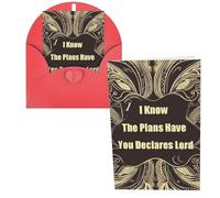 Tarjeta de agradecimiento con sobres, tarjetas de felicitación de 4 x 6 pulgadas, con texto en inglés "I Know The Plans Have You Declares Lord All Occasion Note Cards Thinking Of You" para Navidad
