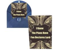 Tarjeta de agradecimiento con sobres, tarjetas de felicitación de 4 x 6 pulgadas, con texto en inglés "I Know The Plans Have You Declares Lord All Occasion Note Cards Thinking Of You" para Navidad