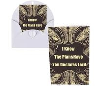 Tarjeta de agradecimiento con sobres, tarjetas de felicitación de 4 x 6 pulgadas, con texto en inglés "I Know The Plans Have You Declares Lord All Occasion Note Cards Thinking Of You" para Navidad