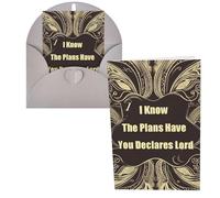 Tarjeta de agradecimiento con sobres, tarjetas de felicitación de 4 x 6 pulgadas, con texto en inglés "I Know The Plans Have You Declares Lord All Occasion Note Cards Thinking Of You" para Navidad