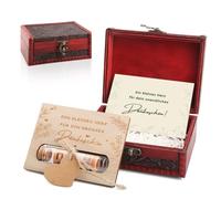 Tarjeta de agradecimiento de madera con caja del tesoro, tarjeta de agradecimiento de madera, con caja del tesoro, tarjeta de agradecimiento para cumpleaños, boda, consagración de Navidad