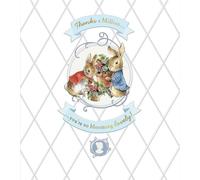 Tarjeta de agradecimiento de Peter Rabbit | Diseño gracias a un millón, ilustración floral