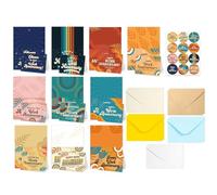 Tarjeta De Agradecimiento Genérica | 10 Tarjetas De Agradecimiento Profesional - Papelería Alentadora e Inspirante con Sobres y Notas - Para Equipo Docente Oficina Casa