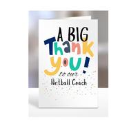Tarjeta de agradecimiento para entrenador de Netball, agradecimiento, regalos para hombres, mujeres, regalos para Navidad, mujeres, hombres, A5-152_72