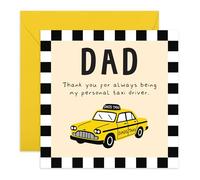 Tarjeta de agradecimiento para papá - "My Personal Taxi Driver" - Cabina amarilla - Divertido cumpleaños o día del padre para papá, padre, padrastro, él de hijo o hija - Ir a la escuela - Incluye