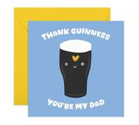 Tarjeta de agradecimiento para papá - "Thank G*nness You're My Dad" - Divertido saludo de agradecimiento para padre, papá, padrastro/hombres, él - Cerveza - para cumpleaños, día del padre - Incluye