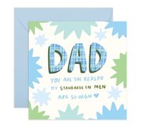 Tarjeta de agradecimiento para papá - "You Are the Reason My Standards in Men Are So High" - Mensaje para papá, padre, padrastro, papá, él - My Role Model - Para cumpleaños o día del padre - Incluye