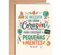 Tarjeta de Agradecimiento para Profesores - Tarjeta Felicitacion Profesora Guardería, Infantil, Primaria Fin de Curso - Regalos Despedida Profe, Seño, Maestra - Postal para Profes - EU 320