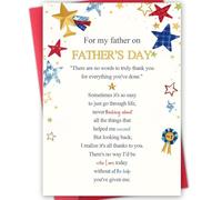 Tarjeta de agradecimiento significativa para el día del padre para papá de parte de hijo e hija, regalo único para el día del padre para hombres, tarjeta de agradecimiento significativa para padre