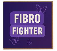Tarjeta de aliento Fibro Fighter - Tarjeta de apoyo de mariposa morada para concienciación sobre la fibromialgia, pensando en ti, recuperarte pronto, condolencias sinceras