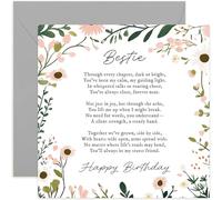Tarjeta de amistad poética - "My Calm, My Guiding Light" - Mensaje conmovedor para un verdadero amigo - Tarjeta de cumpleaños especial para mejor amiga - Interior en blanco con sobre