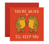 Tarjeta de amor descarada - You're Weird I'll Keep You Funny Frog - Lindo humor de relación peculiar para novio, novia, marido, esposa, pareja, mejor amiga, amistad - Tarjeta de aniversario - Viene