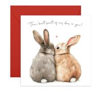 Tarjeta de amor para pareja de conejos, "B*st Part of My Day is You", saludos románticos para pareja, él, ella, prometido, novia, novio, esposa, marido, parejas, ideas de aniversario, viene con dulces
