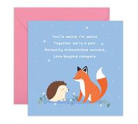 Tarjeta de amor para pareja extraña, linda pareja extraña, dulce aniversario o día de San Valentín para esposa, marido, novio, novia, prometido, él, ella, viene con calcomanías