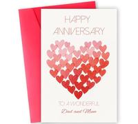 Tarjeta de aniversario para mamá y papá, diseño de acuarela conmovedor, papel premium de 300 g/m² para los hitos de los padres, incluye sobre a juego (papá y mamá)