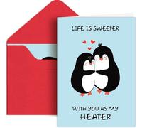 Tarjeta de aniversario para marido, divertida tarjeta de pingüino para el día del padre de novia, románticas tarjetas del día del padre de esposa, novia, regalo del día del padre de esposa para tu