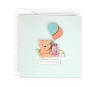 Tarjeta de baby shower de Disney con la firma Hallmark para nuevos padres (Winnie the Pooh y Piglet) Bienvenido beb ! Felicitaciones!