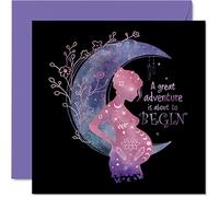 Tarjeta de bebé unisex - Gran aventura - Tarjetas de embarazo bebé en camino, Esperando un bebé, tarjetas de felicitación para mamá nueva, tarjetas de felicitación de bebé de 145 mm x 145 mm para