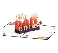 Tarjeta de bendición 3D para el día del padre, tarjetas de felicitación, mensaje para amantes de las mascotas y papá