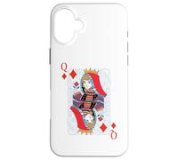 Tarjeta de Blackjack de Cartas de póquer de Queen of Diamonds Carcasa para iPhone 16 Plus