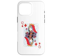 Tarjeta de Blackjack de Cartas de póquer de Queen of Diamonds Carcasa para iPhone 16 Pro MAX