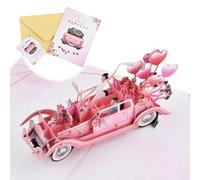 Tarjeta de Boda 3D Pop-Up con Coche de Novios - Tarjeta de Felicitación Romántica para Bodas, Tarjeta Regalo Emergente para Recién Casados, Compromiso o Aniversario - Incluye Sobre
