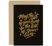 Tarjeta de boda inspiradora para pareja, con texto en inglés "May the Wrest of Your Lives Be the Best", regalo, diseño gráfico, para amigos, colegas, familia, interior en blanco con sobre