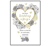 Tarjeta de boda moderna - 7 x 5 pulgadas - Piccadilly Greetings
