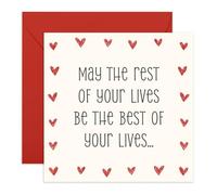 Tarjeta de boda romántica con texto en inglés "May the Rest of Your Lives", diseño de corazón, tarjeta de felicitación para ellos, él, ella, parejas, amigos, hijo, hija, novia, novio, recién casados