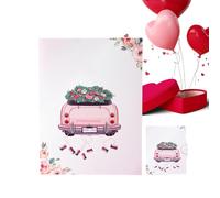 Tarjeta de Boda Romántica - Decoración Romántica de Coche 3D | Tarjeta de Aniversario de Pareja de Amor - Para Ceremonias de Compromiso Ocasiones Especiales de Año Nuevo Bendiciones Familias