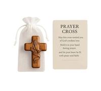 Tarjeta de bolsillo de cruz de oración hecha a mano, cruz de manos de oración hecha a mano, un abrazo silencioso de fe, un santuario de tamaño de bolsillo, cruces cómodas de madera hechas a mano