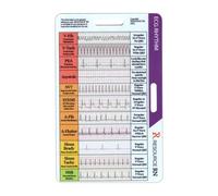 Tarjeta de bolsillo para ECG/EKG, diseño de doble cara, tarjeta de interpretación del ritmo de electrocardiograma, interpretación del ritmo, hallazgos cardíacos comunes