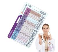 Tarjeta de bolsillo para ECG/EKG, tarjeta de interpretación del ritmo, tarjeta ECG, tarjeta cardíaca, ECG, tarjetas flash de ritmo para estudiantes de medicina y enfermería, paramédicos