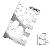 Tarjeta de calibre de perno de doble cara de acero inoxidable, medidor de rosca métrico e imperial, medidor de paso de rosca de alta precisión, comprobador de rosca de perno, herramienta de medición