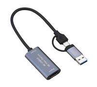 Tarjeta de captura de video compatible con HDMI 2 en 1 2K 50 FPS USB 3.0 tipo C grabadoras altas para juegos de video en vivo compatible con HDMI