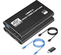Tarjeta de captura de vídeo HDMI 4K, USB 3.0 1080P 60FPS, tarjeta de captura Nintendo Switch para streaming, juegos y transmisión, funciona con Xbox Series X/S, Xbox One X/S, PS4, PS5, OBS, cámara