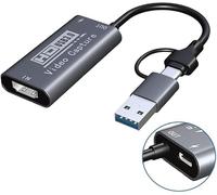 Tarjeta de captura de video, tarjeta de captura HDMI 4K a USB 3.0, grabación de video HDMI a USB/USB C en 1080P a 60Hz `para enseñanza, transmisión, juegos, transmisión, videoconferencia