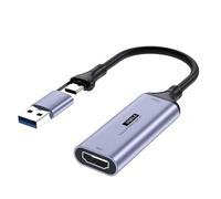 Tarjeta de captura de video USB, convertidores digitales USB + tipo C a HDTV, captura de grabación de video, dispositivo de captura de video para PC, portátil, tarjeta de juegos