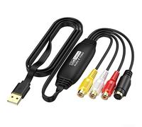 Tarjeta de captura de video USB para convertidor VHS a digital para RCA S-Video - Digitalizador de cinta analógico para Windows para Mac - HD 720P VCR para grabadora de videocámara (cabeza hembra AV)