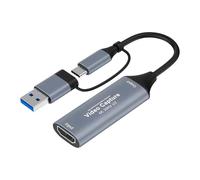 Tarjeta de captura externa USB, dispositivo de grabación de audio, vídeo 1080p para cámara de ordenador portátil, streaming y grabación juegos, dispositivo de captura PC TV VCR, audio video USB Pl