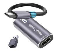 Tarjeta de captura HDMI 4K, tarjeta de captura de video Cam Link HDMI a 1080P tipo C para sistema Windows Mac OS para transmisión de reuniones de juegos con adaptador USB C para ajustar PS3 4, Switch,