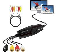 Tarjeta de Captura vídeo capturadora de vídeo USB 2.0,convertidor de Video a RCA a USB, convierta VHS VCR Hi8 Mini DV a Digital,para PC,TV,cámara de Video,Compatible con Mac OS X o