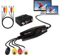 Tarjeta de Captura vídeo capturadora de vídeo USB 2.0,convertidor de Video a RCA a USB, convierta VHS VCR Hi8 Mini DV a Digital,para PC,TV,cámara de Video,Compatible con Mac OS X o
