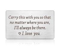 Tarjeta de cartera, tarjeta de inserción de cartera de metal, regalo para marido, novio a mi hombre, tarjeta de aniversario, regalos grabados, tarjeta de inserción de cartera, tarjeta de San Valentín,