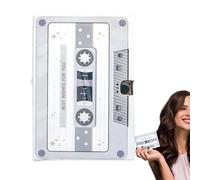 Tarjeta De Casete, Grabable De Música Retro | Chip De Voz Vintage De 30 Segundos, 0,04 Libras, Fonógrafo De Cartón Resistente Que Proporciona Deseos De Aniversario De Audio Personalizados para No