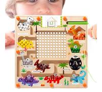 Tarjeta de clasificación de cuentas magnéticas,Laberinto magnético | Juguete para contar la clasificación de colores del de dinosaurios | Juego de mesa de de educación
