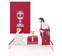 Tarjeta de comunión - Tarjeta de regalo para niño y niña - Tarjeta tridimensional de la Primera comunión, de la Confirmación