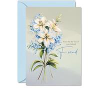Tarjeta de condolencias con la pérdida de un amigo, flores de condolencias más profundas, tarjetas de duelo para adultos, tarjetas de felicitación A5 con condolencias pensando en ti