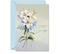 Tarjeta de condolencias con la pérdida del abuelo, flores florales de condolencias más profundas, tarjetas de duelo para adultos, tarjetas de felicitación A5 con condolencias pensando en ti